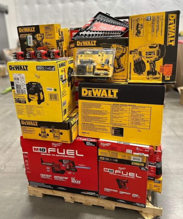 Dewalt and Milwaukee tools pallets for sale